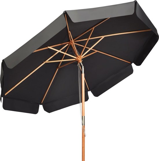 Coast 3m Parasol met Verstelbare Kanteling 8 Kruisbeugels & Waterdichte Polyester Stof met UV Bescherming Grijs