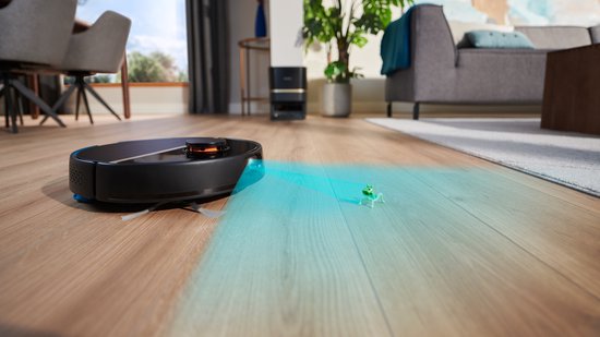 Philips HomeRun Aqua 7000 Series XU7100/01 - Robotstofzuiger met Dweilfunctie - Incl. Laadstation - Zwart / Goud - App Connected
