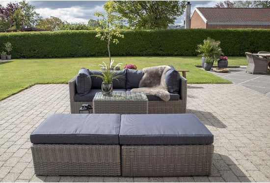 Rossi Lounge Set - Lounge set in cubo-grijs met zwarte kussens