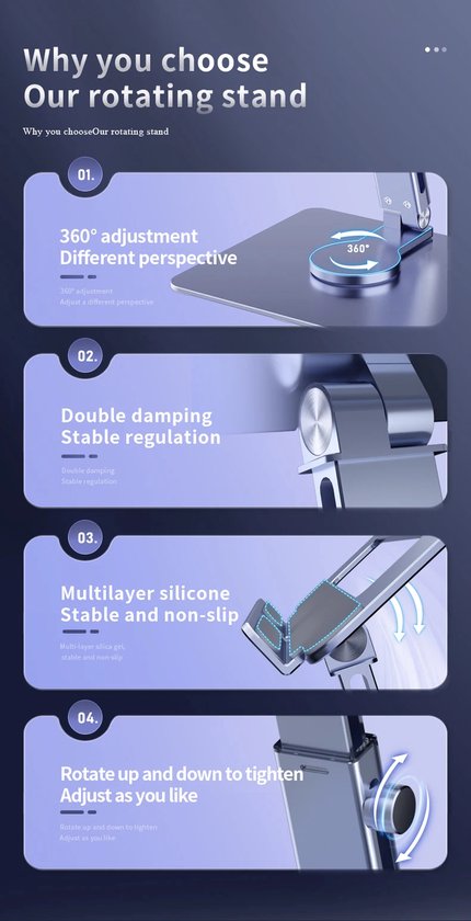 Garpex® Laptop Standaard – Verstelbaar & 360° Draaibaar – Aluminium – Universeel Voor 10 tot en met 17 Inch Apparaten