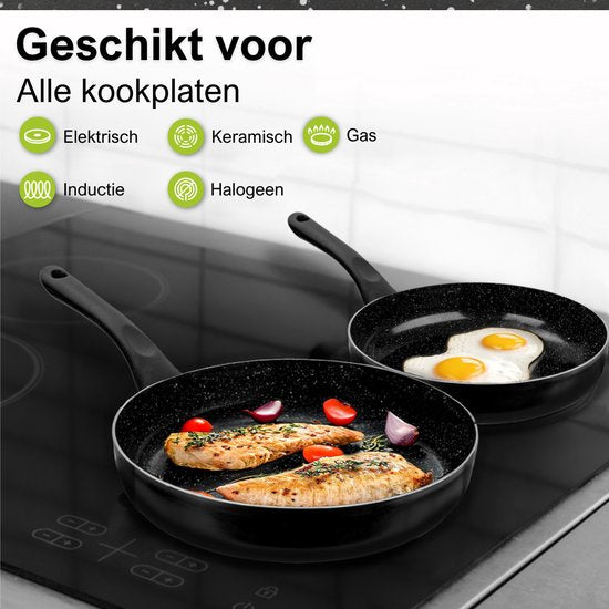 CeraFusion Keramische Pannenset 6-delig - Koekenpannen & Kookpotten 20, 24 cm - Koekenpan - Pannensets - Inductie Pannen - Pan - PFAS Vrij