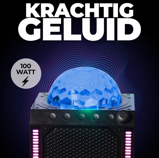 Denver Karaoke Set Kinderen & Volwassenen - Discolichten - Bluetooth - Incl. Microfoon - Speaker Party Box - Partybox - BTM618
