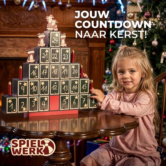 Spielwerk Herbruikbare Adventskalender – Zelf Vulbaar 24 Deurtjes