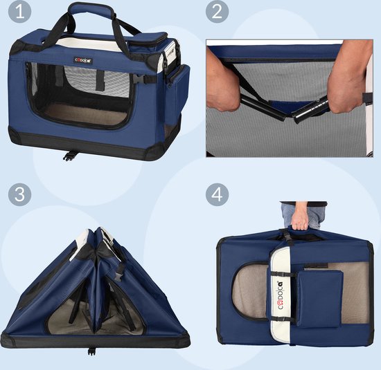 Cadoca Honden & Katten Reismand XXXL - 101x68x65cm - Marine Blauw