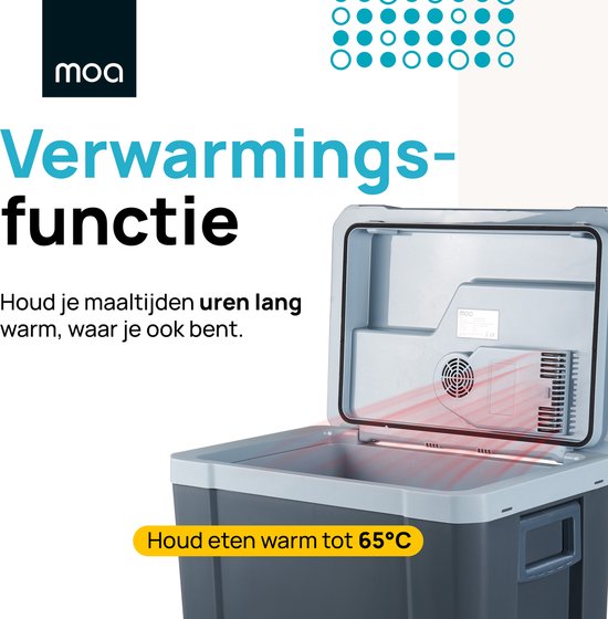 MOA Koelbox Elektrisch 12v 230 volt - Coolbox 40L - Frigobox - Auto en Camping - Grijs