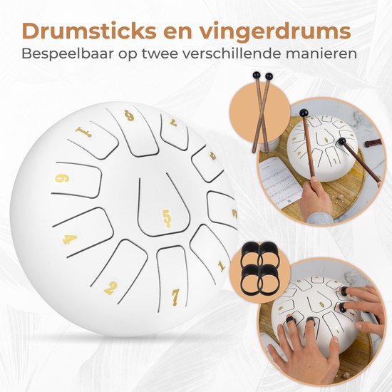 Nuvance - Tongue Drum - Wit - 19x19 cm