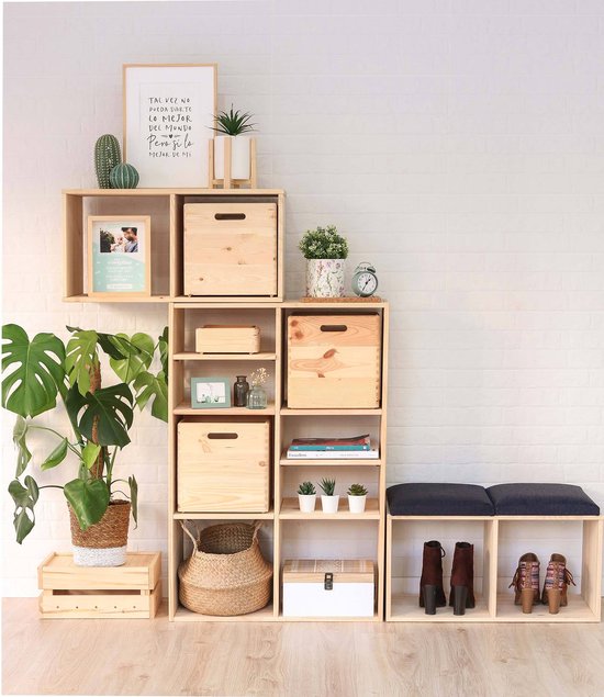 Astigarraga Vakkenkast open - met plank - PEFC grenen - 36x36cm