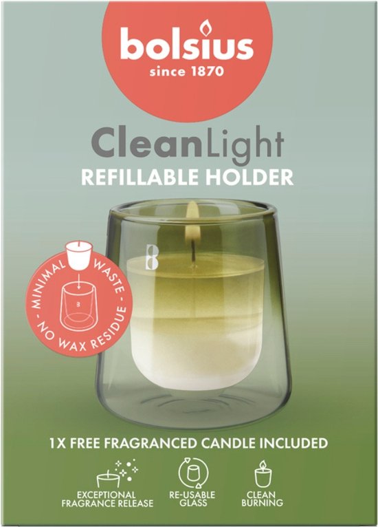 Bolsius Geurkaars Clean Light Starterkit Gardenia / Vijg