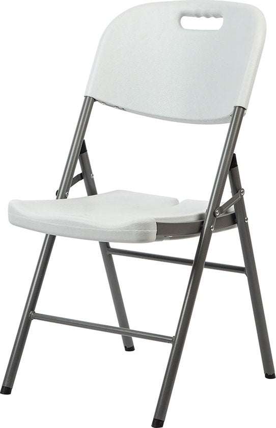 BRASQ Klapstoel - Vouwstoel - Opvouwbare stoel 45x50x88 cm - PVC - Eettafelstoel - Wit