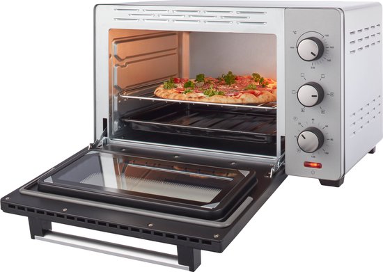 Tomado TEO3000S - Vrijstaande oven - 30 Liter - 1600 Watt - Hetelucht - 3 insteekniveau's - Zilver