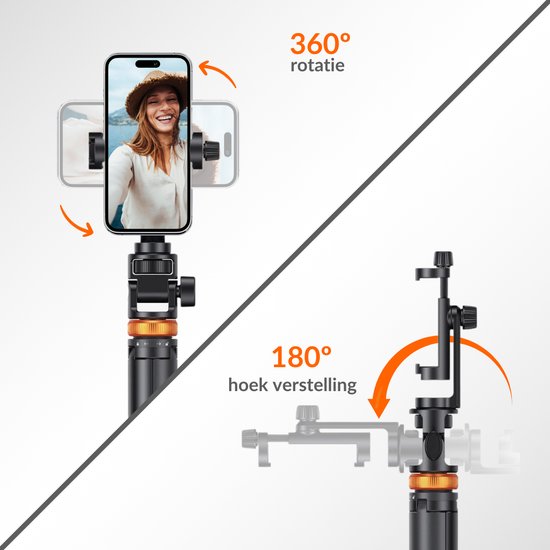 a sunny day Telefoon Statief - Tripod Smartphone - Statief Smartphone - Selfiestick Tripod - Statief telefoon - Tripod iPhone - Statief iPhone - Telefoon Standaard - Tot 180 cm - Tripod voor GoPro