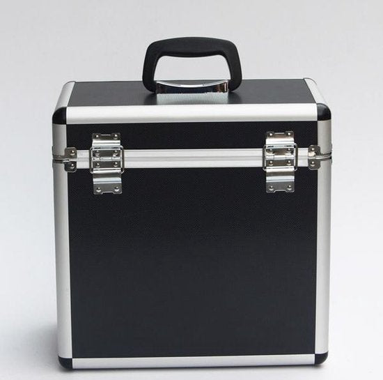 VDD - Platenkoffer voor 50 stuks - LP vinyl platen afsluitbaar - Zwart