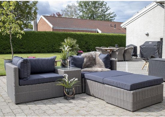 Rossi Lounge Set - Lounge set in cubo-grijs met zwarte kussens