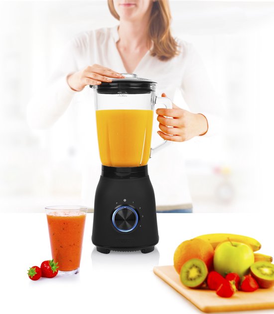 Princess 212092 Black Steel Blender 1000 – vier snelheidsinstellingen – 1.5 L