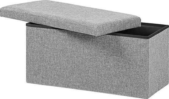 Casaria Opbergbank – 80x40x40cm Opvouwbaar Kunstleer 100L - Grijs