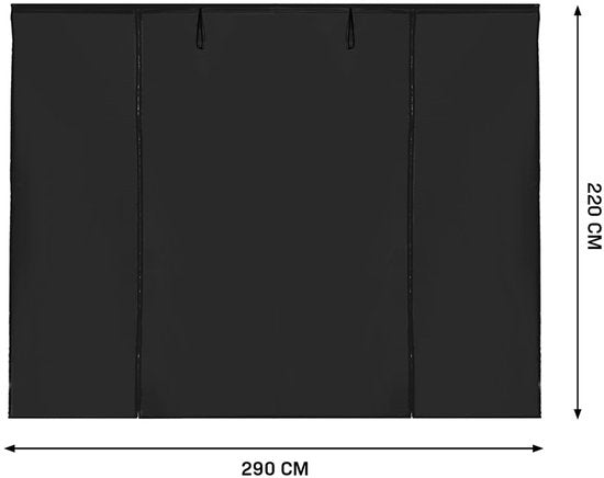 VONROC Zijwanden Set - 6x3M – 6 stuks - Voor 2 x Premium Partytent PT501XX | Zwart