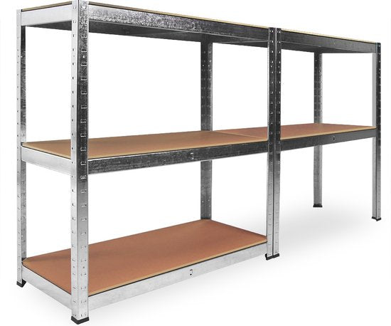 Monzana Stellingkast Metaal - incl. 5 MDF planken - tot 875kg Zilver