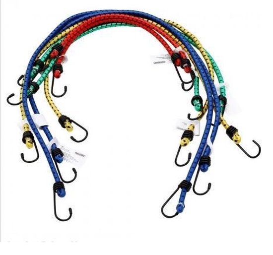 Deuba Rubberen Spanbanden - Set van 8 40-100cm Haken - Multicolor