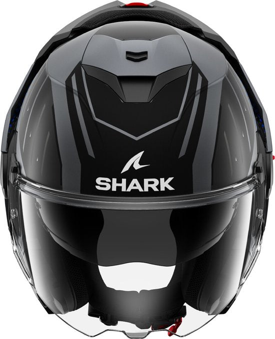 SHARK Oxo Rydger Mat Antraciet Blauw Zwart ABK Systeemhelm - Maat M - Helm