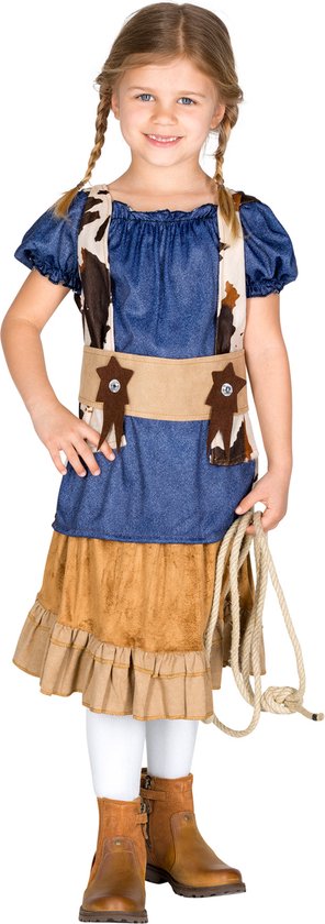 Dressforfun meisjeskostuum cowgirl Wynonna 152 (12-14j) - verkleedkleding kostuum halloween verkleden feestkleding carnavalskleding carnaval feestkledij partykleding - 300544