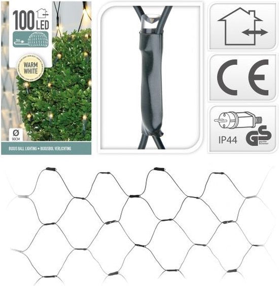 DecorativeLIghting Buxus Netverlichting - 100 LED's - warm wit