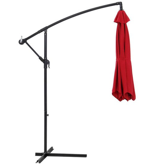 Kingsleeve Zweefparasol - Kantelbaar Handslinger Ø300cm - Rood
