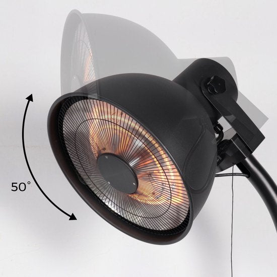 Perel Staande terrasverwarmer 2000 W carbon - zwart