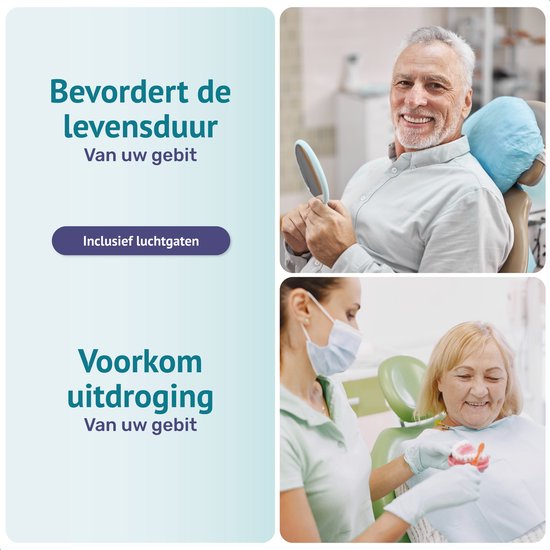 Alyze - Gebitsbakje voor Beugel - Beugelbakje - Wit - Kunstgebit - Prothese - Beugelbakje - Beugeldoosje - Bakje