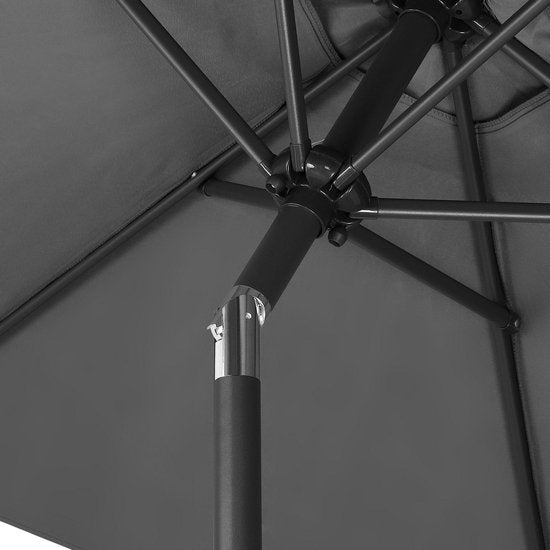 Kingsleeve Parasol 200 cm - Zwengel & Kantelmechanisme - Antraciet