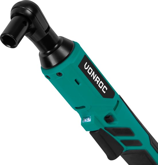 VONROC Accu ratelsleutel – 20V – 50Nm – 3/8” – incl. 8-delige doppenset – Incl. 2.0Ah Accu en snellader – ook voor handmatig gebruik – ideaal voor moeilijk te bereiken bouten en moeren.