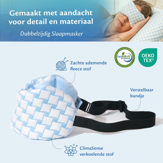 EL-Life Verkoelend Slaapmasker vrouwen & mannen - Oogmasker met velvet stoffen kant - Verstelbaar - Slaapmaskers