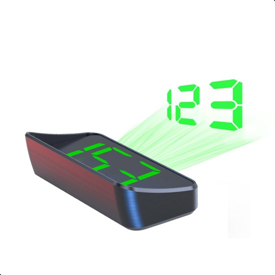 Tech Essentials Automatische - GPS Snelheidsmeter Auto HUD - USB-C - Groen - Head Up Displays - Plug en Play