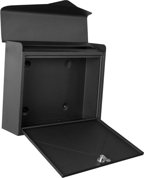 Perel Brievenbus Verona, wand- en paalmontage, incl. 2 sleutels, afmetingen (H x B x D) 38 x 29 x 11.5 cm, mat zwart