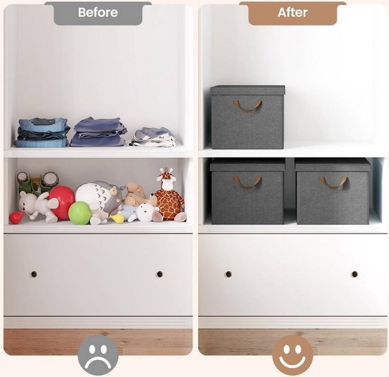Rootz Set van 5 opvouwbare opbergdozen - Organisatorische bakken - Opvouwbare containers - Beschermende deksels - Ruimtebesparend - Duurzaam ontwerp - 20L, 27L, 36L, 51L
