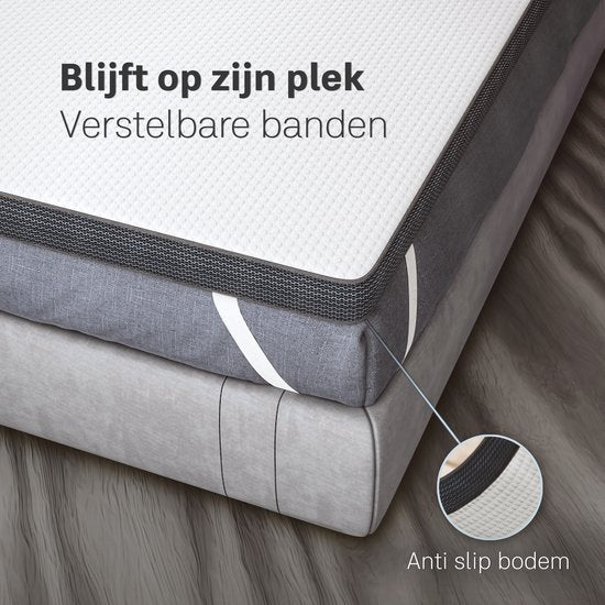CozySense® Topper 90x200 - Topmatras - Topdekmatras - Traagschuim met Verkoelende Gel - CertiPUR® - Medium Hardheid - 8 CM - Wasbare Hoes