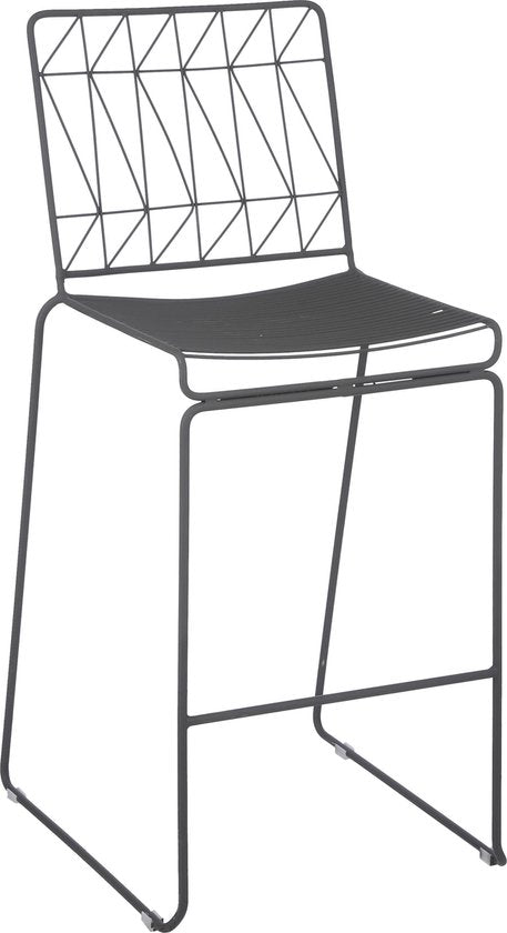 Mica Decorations Bueno Barkruk voor Buiten - Metaal - 53 x 55 x 108 cm - Grijs