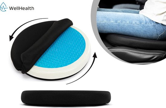 Wellhealth - Comfortabel gelkussen, geschikt voor elke stoel - 1 stuk