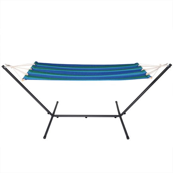 Detex Hangmat Incl. Metalen Frame - Veerkrachtig Robuust - Blauw