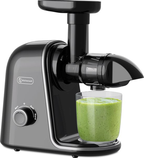 Kitchenwell Slowjuicer - 700ml - Juicer met pulpreservoir - Groenten en fruitpers - BPA vrij - Zwart