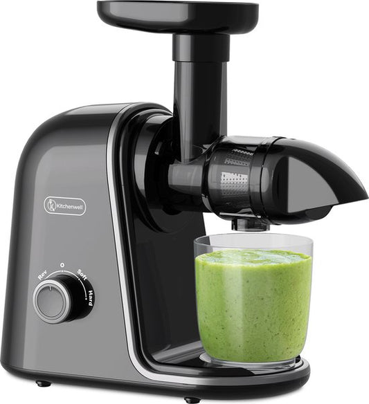 Kitchenwell Slowjuicer - 700ml - Juicer met pulpreservoir - Groenten en fruitpers - BPA vrij - Zwart