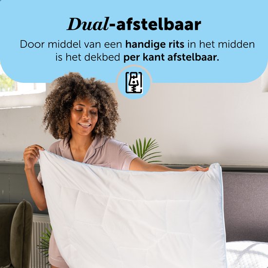 Cloudpillo Partnerdekbed - Voor alle seizoenen - Afstelbaar per kant - 240x220 cm - Tweepersoons Dekbed - 4 Seizoenen