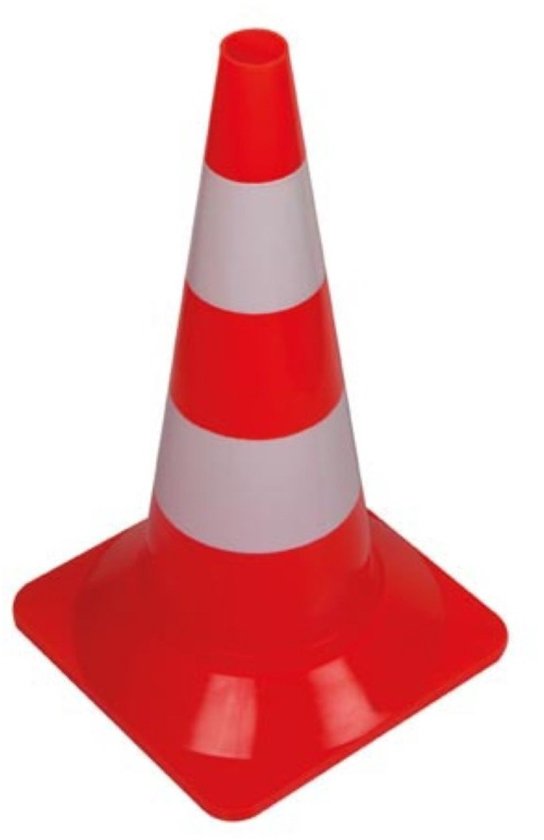 Perel Afzetkegel, voor het afbakenen van zones, rood/wit, recreatief gebruik, 50 cm