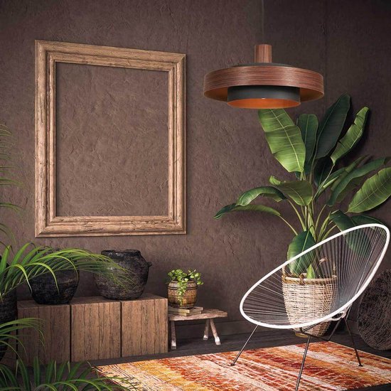 Anne Lighting - hanglamp - Flinter - bruin - metaal - Ø 50cm - E27 - 3329E