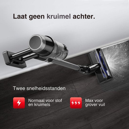 TurboTronic CF7 Draadloze Steelstofzuiger met Handstofzuiger - Hoge Zuigkracht - Kruimeldief - Zwart/Zilver