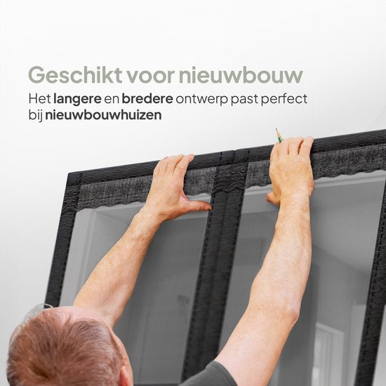 O'DADDY Deurgordijn Deluxe FIBER - Magnetisch Vliegengordijn - Voor Nieuwbouw en Standaard Deuren - Eenvoudige Installatie - Zwarte Hor - 85x205 cm