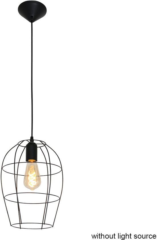 Hanglamp Minimalics 2705ZW – Zwart, verstelbaar van 35 cm tot 185 cm, Scandinavisch design, met E27 fitting, van merk Mexlite, gemaakt van metaal, kunststof en elektronica