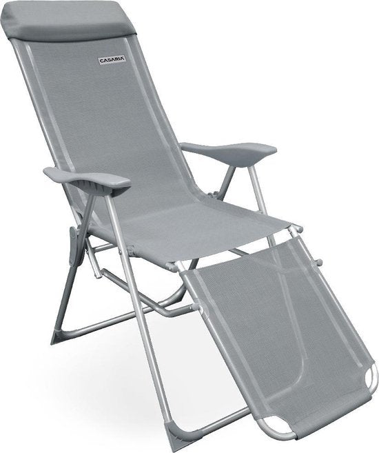 Casaria Aluminium Tuinstoel - 2 Stuks Verstelbaar - Grijs