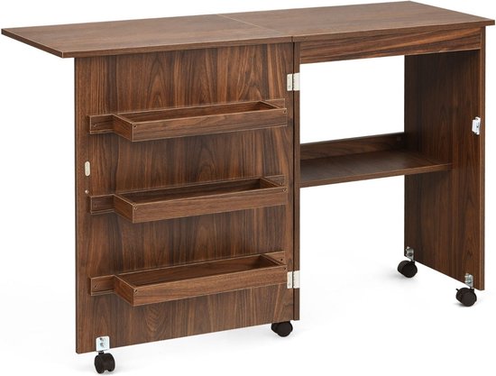 Coast Opvouwbare Naaimachine Tafel – Multifunctioneel – 118,5 x 40 x 79,5 cm – Bruin