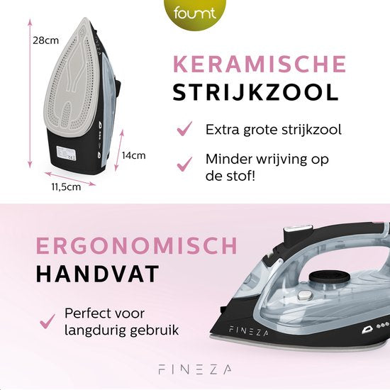 Fineza Stoomstrijkijzer met Stoomgenerator - Strijkijzer - 2300W - Zwart