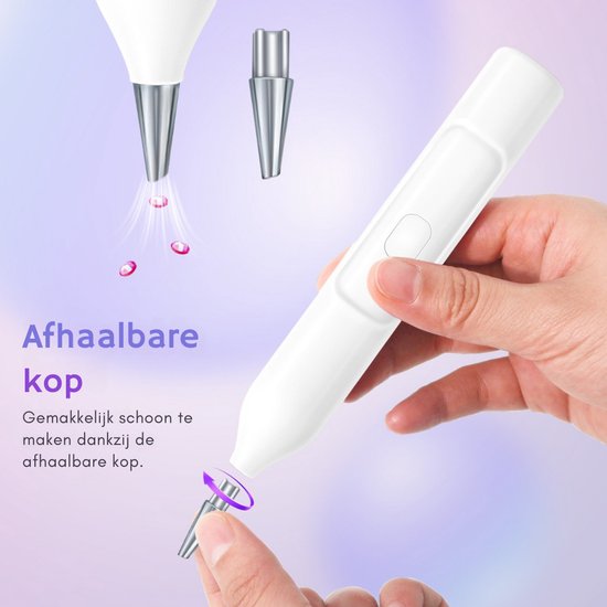 Rubye® – Elektrische Diamond Painting Pen – Met Vacuümtechniek – Oplaadbaar via USB-C – Comfortabel in Gebruik – Voor Ronde en Vierkante Steentjes – Wit